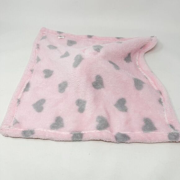 Baby Gear Pink Gray Heart Bear Baby Girls Security Blanket Lovey Print Blanket - Picture 8 of 9